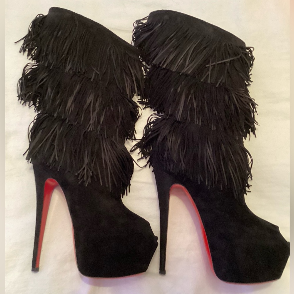 Christian Louboutin Tina Highness Fringe Boots 20th Anniversary Limited Edition!